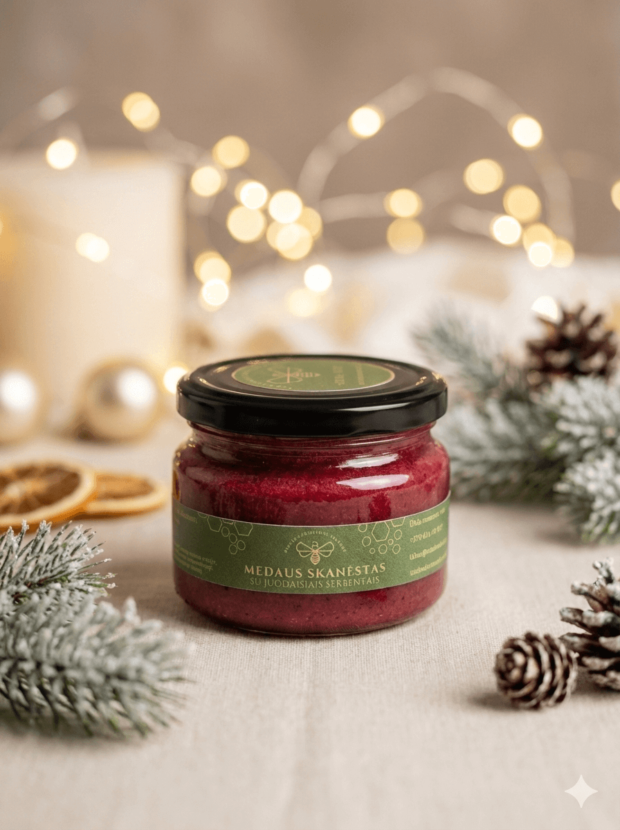 Kreminis medus su juodaisiais serbentais